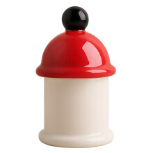 (Spherical toothpick tube black, red and white) Colorful Ceramic Toothpick Holder for Home & Office