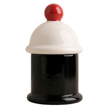 (Spherical toothpick barrel red, white and black) Colorful Ceramic Toothpick Holder for Home & Office