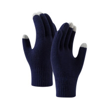 Ski Gloves for Cold Weather Men and Women's Fashionable Cycling and Skiing Fitness Warm Sports Knitted Wool Gloves Winter Gloves Navy One Size (2PC)