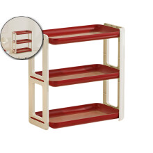 Three-Tier Plastic Desk Organizer, Spice Rack Dispenser, Bathroom Countertop Mail Holder for Kitchen Storage