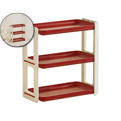 Three-Tier Plastic Desk Organizer, Spice Rack Dispenser, Bathroom Countertop Mail Holder for Kitchen Storage
