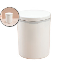 Mini poubelle en plastique avec couvercle – Poubelle ronde de bureau/comptoir pour bureau, salle de bain, chambre
