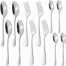 6.7″ Stainless Steel Dessert Fork & Spoon Set – 16‑Piece, Mirror Finish, Dishwasher Safe