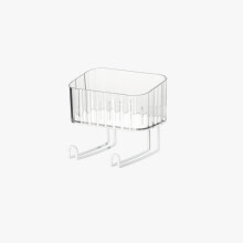Wall-Mounted No Drill Hanger Storage Rack in Clear for Bedroom Organization