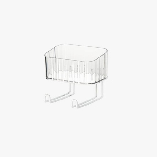 Wall-Mounted No Drill Hanger Storage Rack in Clear for Bedroom Organization