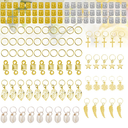 Hair Braid Rings Dreadlocks Cuffs Copper Charms 140 pcs 1