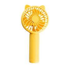 Mini Portable USB Fan, 3-Speed Handheld & Desktop Fan with Base, Lightweight Rechargeable, Cute Design for Travel/Gift – Green
