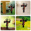 Cruz para decoração de cemitério (1 peça) 9,8 x 6,9 x 0,04 polegadas 5