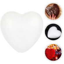 1 unidad de decoración de boda: modelo de pastel con forma de corazón de espuma blanca para cumpleaños.