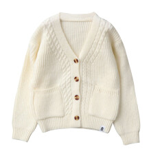 Pull blanc pour bébé (garçon/fille) - Automne/Hiver - Manches longues - Tricot torsadé - Kid2025Clothing11Year