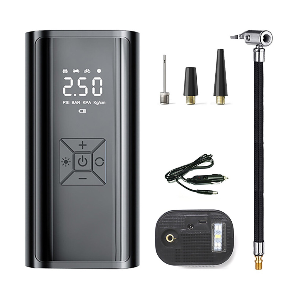 Portable 150 Psi Tire Inflator With 6000Mah Battery, Led & Auto Shutoff Â Compatible With Cars, Bikes, Balls, Motorcycles Light 9405492513082
