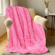 Extra Soft Faux Fur Throw Blanket 47"x31", Reversible Fluffy Microfiber Blanket for Couch, Sofa, Bed
