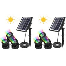 2 Stück Solar-Teichleuchten, tauchfähige LED-Leuchten, Springbrunnenleuchten, LED-Unterwasser-Gartenleuchten