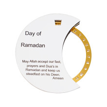 Calendrier de l'Avent Ramadan Moubarak, calendrier rotatif en forme de lune, calendrier magnétique pour réfrigérateur, décoration pour les fêtes
