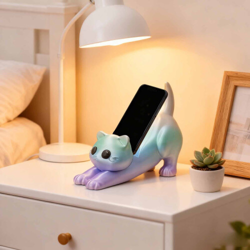 Cat 3D Printed Phone Stand Flexible Universal Holder 1