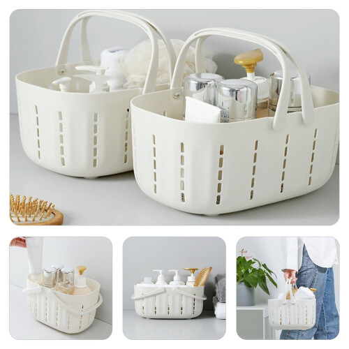 Large Plastic Baskets White Portable 1Set 9.6X6.9X6.3In 1