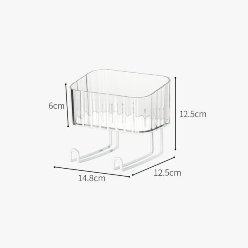 Wall-Mounted No Drill Hanger Storage Rack in Clear for Bedroom Organization 1