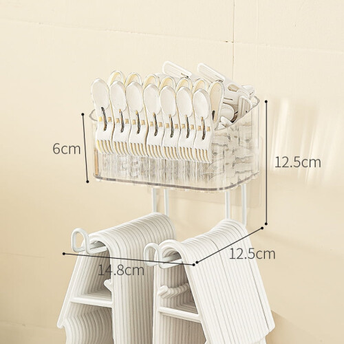 Wall-Mounted No Drill Hanger Storage Rack in Clear for Bedroom Organization 2
