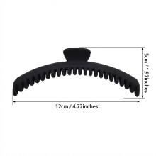 (Black) Women\'s Matte Hair Claw Clip - Secure & Stylish