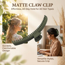 (Green) Women\'s Matte Hair Claw Clip - Secure & Stylish