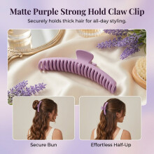 (Purple) Women\'s Matte Hair Claw Clip - Secure & Stylish