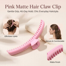 (Pink) Women\'s Matte Hair Claw Clip - Secure & Stylish