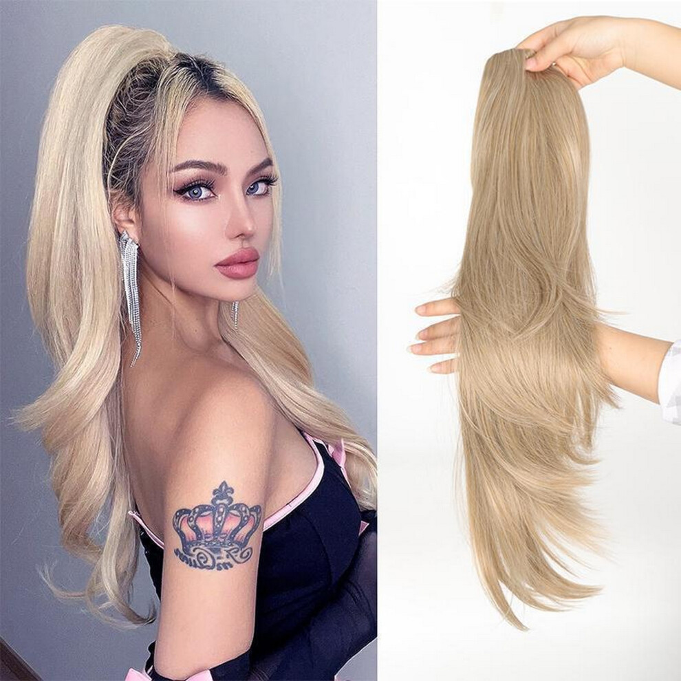 Penghui-Toys Unisex (16/18) 24Inch Long Ponytail Extension Natural Realistic Heat Resistance Fake Wig For Stage Movie Hair Styling