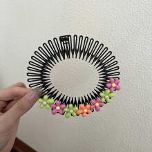 (Colorful Flower) Kids Adjustable Hair Comb for Styling