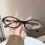(A) Damen Retro Cat-Eye Brillen Blaulichtschutz 9