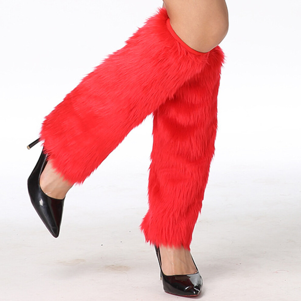 Dachuang Beauty Red (Red) Furry Leg Warmers For Women - Boot Cuffs, Xmas Cosplay