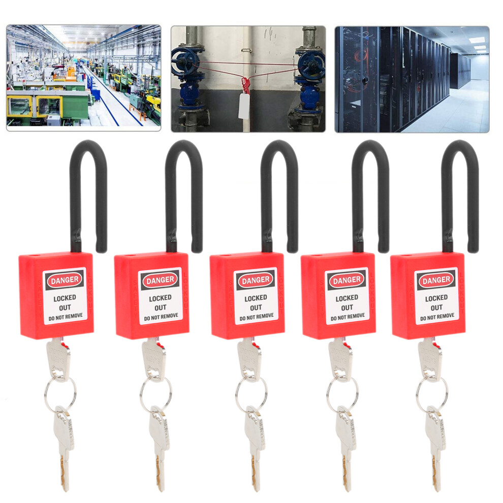 Security Lock 38Mm Nylon Dustproof Padlock Lockout For Industrial Use Red 6921391654747