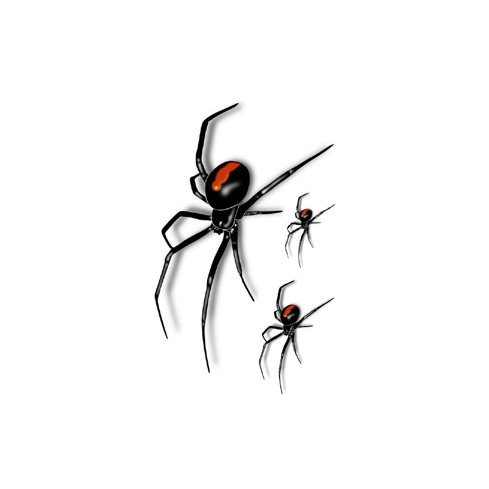 Phui-Pet-Supplies Halloween Spider Tattoo Stickers - 6Pcs