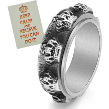 Anillo giratorio de acero inoxidable 316 para hombre