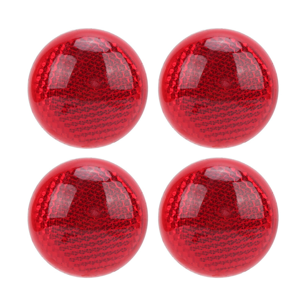 Abs Reflector Round 4Pcs For Car Motorcycle Decoration And Safety Red 8471390851732