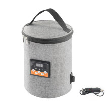 12V Tragbarer Auto-Food-Wärmer 3,8L Miniofen, Grau, 15,5*20cm