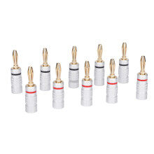 Speaker Banana Plugs 10Pcs Gold Dual Screw Lock for Home Theatre & Hi-Fi