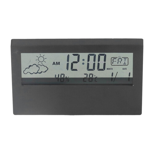Transparent LCD Alarm Clock, Large Screen, Battery Powered, Black 1