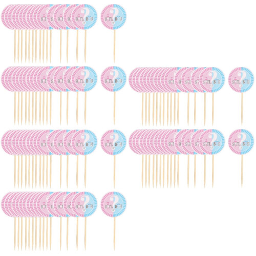 Gender Reveal Cupcake Topper Set 3 pcs