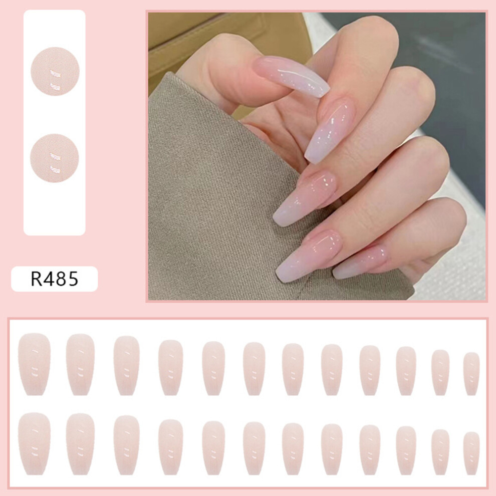 Hue-Grain (Standard) 24Pcs Pink Ballet False Nails For Women