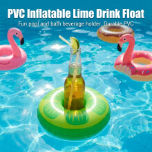 (Lemon) PVC Inflatable Cup Holder Firebird Design Floating Drink Coaster for Pool Party Beach Vacation