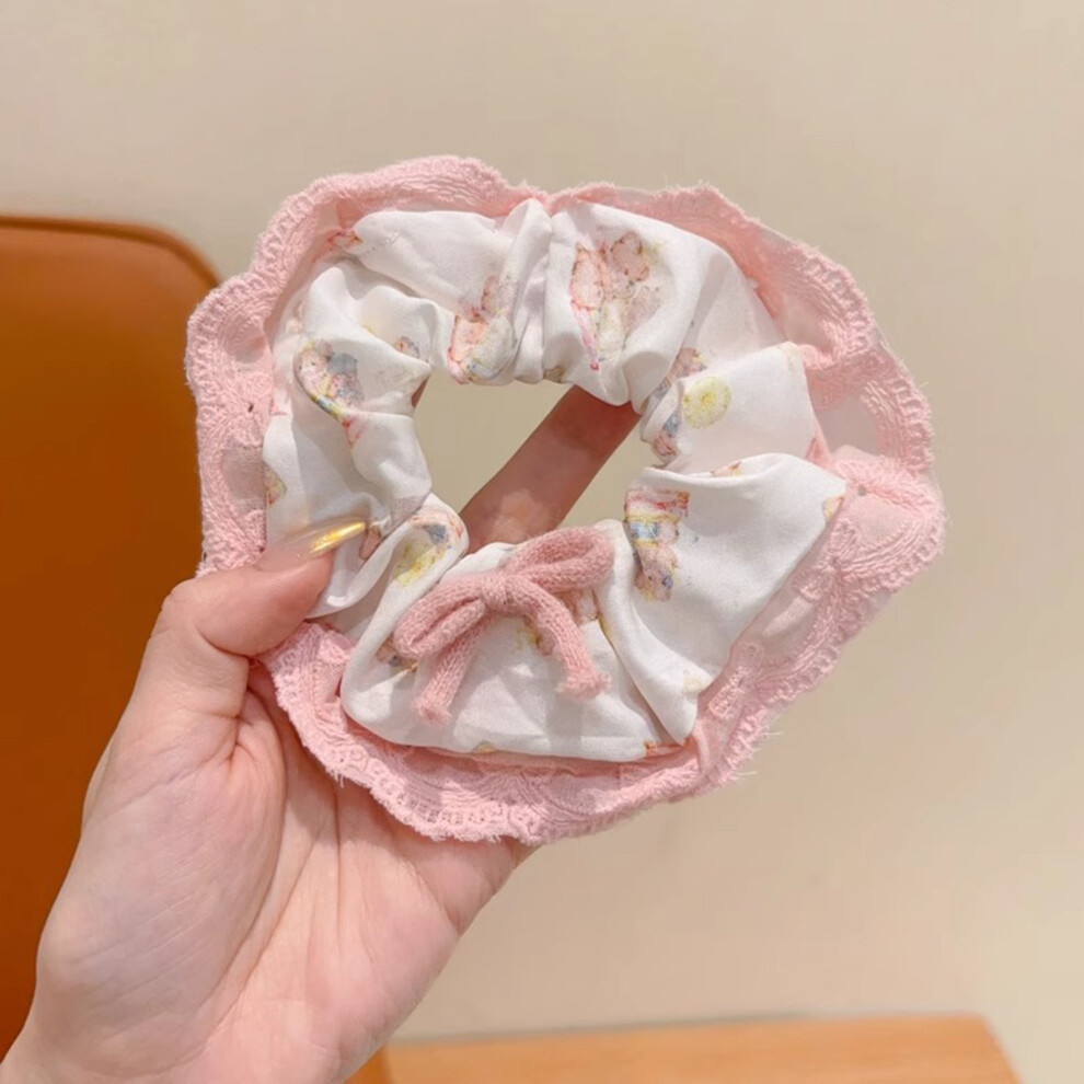 Hue-Grain (1) Floral Lace Scrunchie For All Hair Types