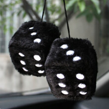 Versatile Decoration With Stylish Plush Fabric Material, Vintage Retro Accessory Inspired Design For Car Mirrors, Universal Fit And Washable