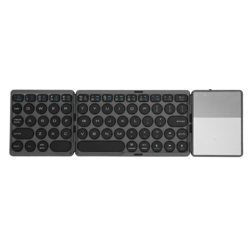 Rechargeable Portable Keyboard Foldable Bluetooth Keyboard With Multi Devices Connection Universal System Compatible Sensitive Touchpad And Quiet Keys 1