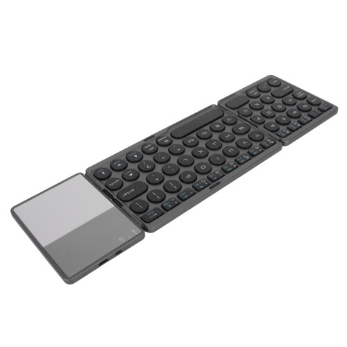 Rechargeable Portable Keyboard Foldable Bluetooth Keyboard With Multi Devices Connection Universal System Compatible Sensitive Touchpad And Quiet Keys 2