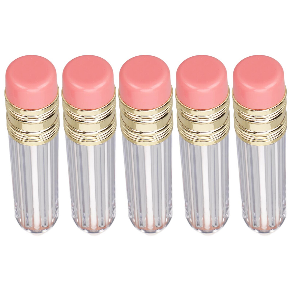 5pcs 5ml Pencil-Shaped Refillable Lip Gloss Tubes for Women & Girls