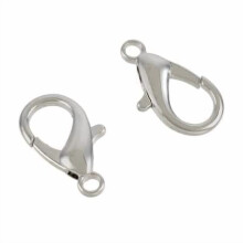 Rhodium Lobster Claw Clasp 23mm 12 Pack