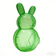 Easter Clear Bunny Container – Gummy Bunny-Shaped Plastic Candy Holder & Favor Box (Green), compatible with Easter treats