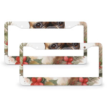 Christmas French Bulldog License Plate Cover 2 Pack