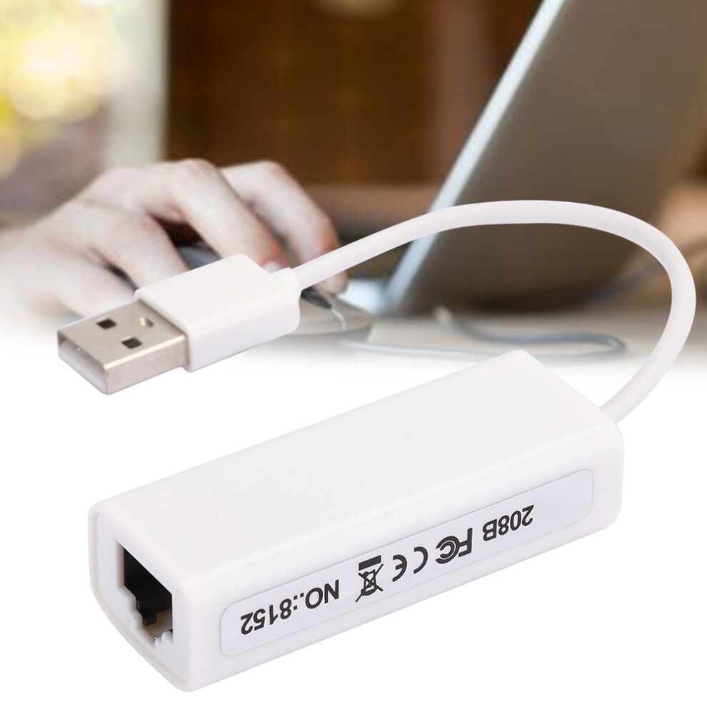 Usb 2.0 Rj45 Ethernet Adapter Abs External Network Interface Card White 4221392540288