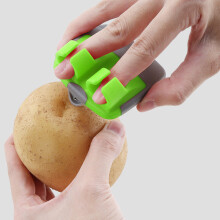 (Green Gray) Stainless Steel Vegetable Peeler with Ergonomic Handle